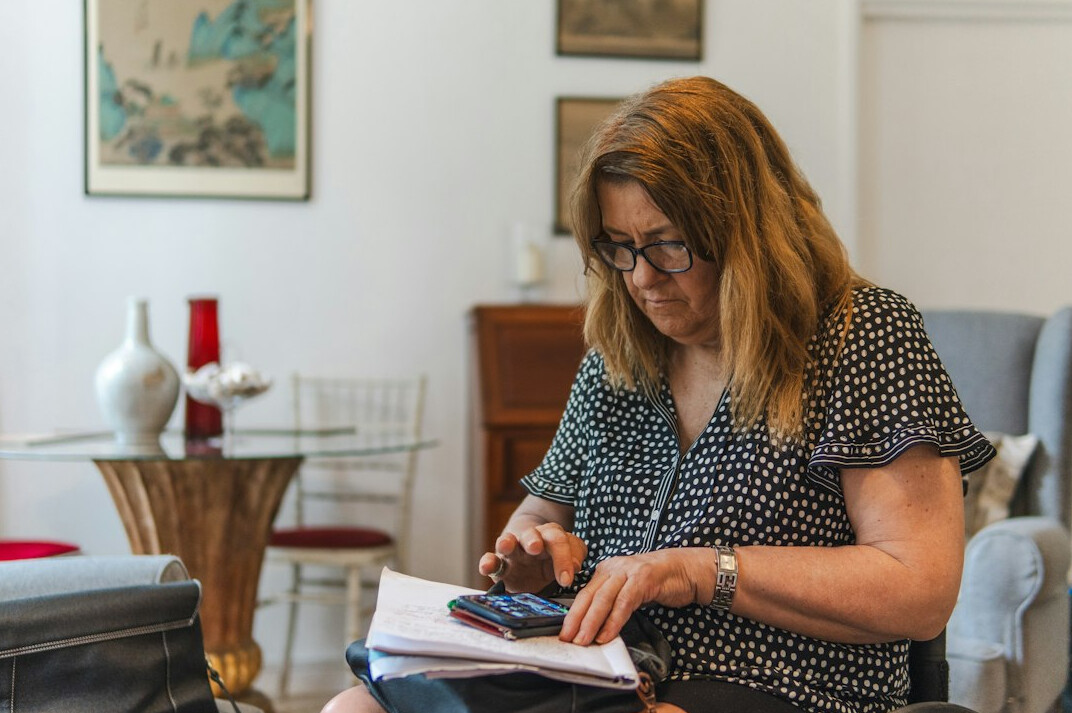 woman reviewing insurance contract