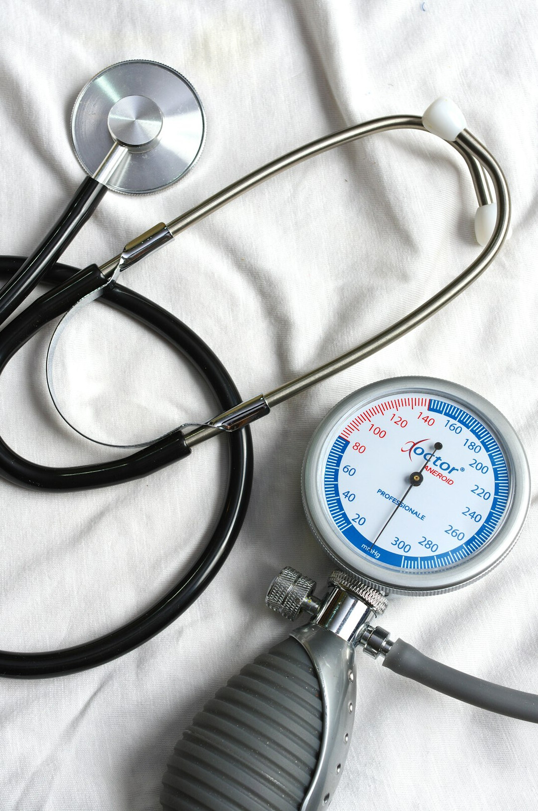 Medical equipment and stethoscope on a table